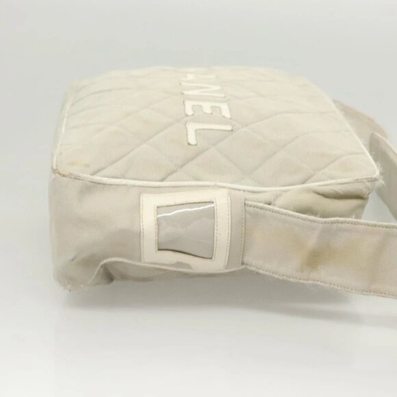 CHANEL Shoulder Bag Canvas Gray Silver CC Auth mr1301 - Picture 5 of 14